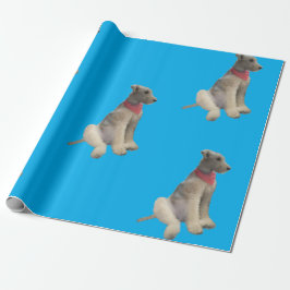 Airedale-Geschenkpapier Blau Geschenkpapier