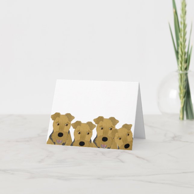 Airedale Grußkarte Karte (Vorderseite)