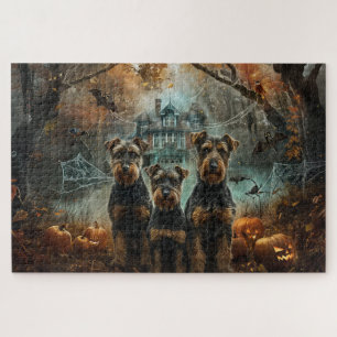 Airedale Halloween-Nacht Hundevergnügen