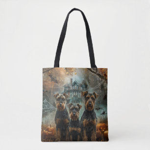 Airedale Halloween-Nacht Hundevergnügen Tasche