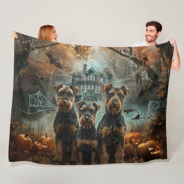 Airedale Halloween Night Doggy Delikatesse Fleecedecke (Beispiel)