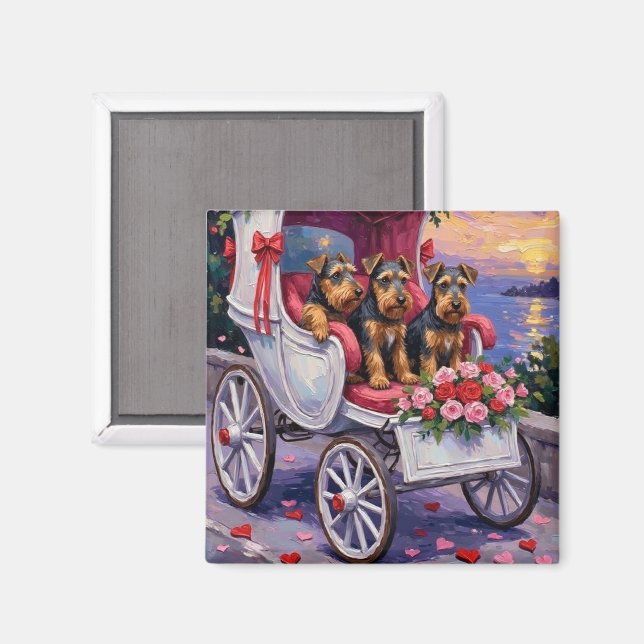 Airedale Hund Valentinstag  Magnet (Vorderseite/Rückseite)