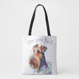 Airedale Hunde Mama Floral Tasche