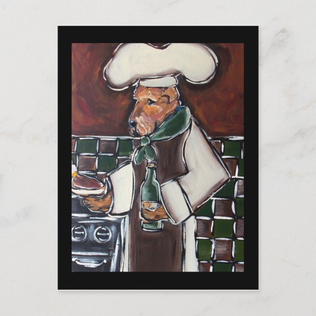Airedale Koch Postkarte (Vorderseite)