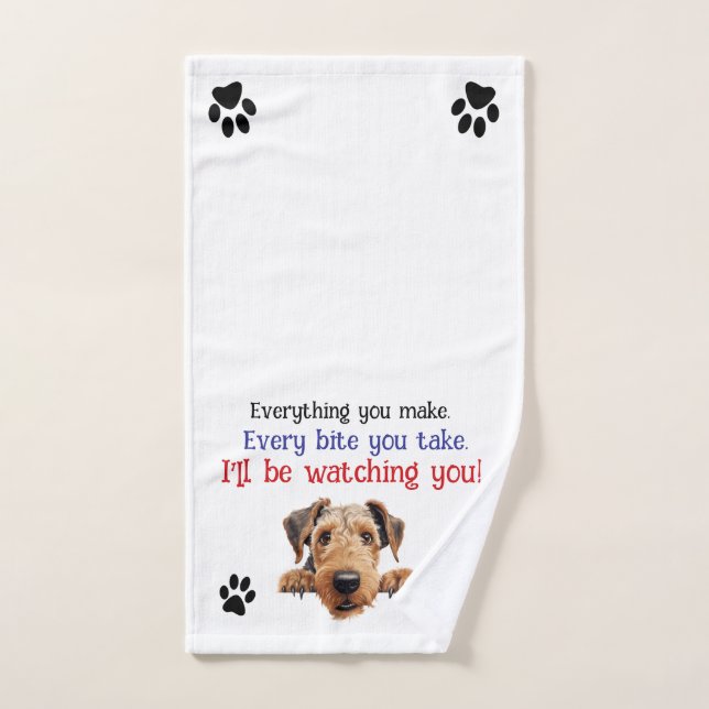 Airedale Küchentücher werde ich dir zuschauen Handtuch (Handtuch)