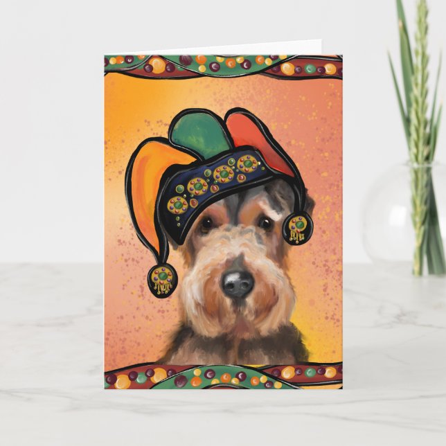 AIREDALE MARDI GRAS KARTE (Vorderseite)