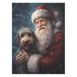 Airedale mit dem Weihnachtsmann Festlich Weihnacht Tischdecke