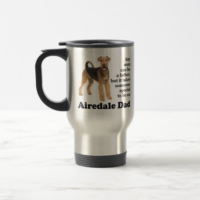 Airedale Papa Travel Mug (Gauche)