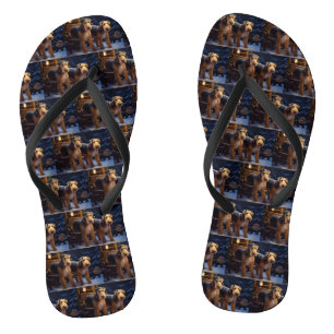 Airedale Schneesegler Weihnachtsdekoration   Flip Flops