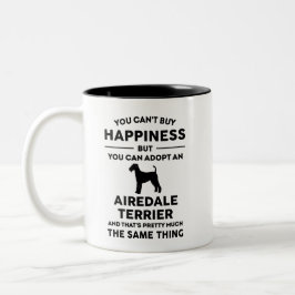 Airedale Terrier Adoption Glück Zweifarbige Tasse