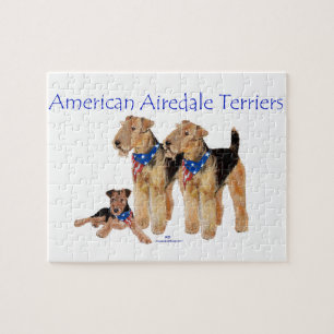 Airedale Terrier Amerikanische Flagge