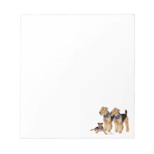 Airedale Terrier Amerikanische Flagge Notizblock