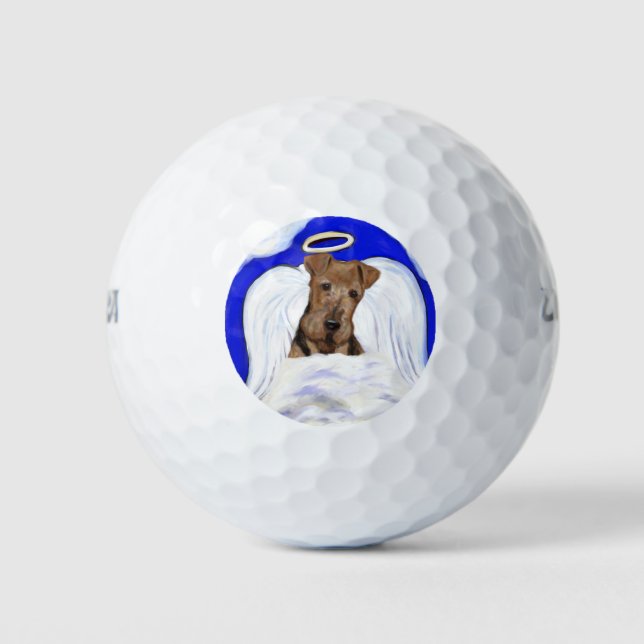 Airedale Terrier Angel Golfball (Vorderseite)