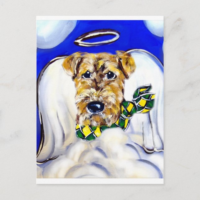 Airedale Terrier Angel Postkarte (Vorderseite)
