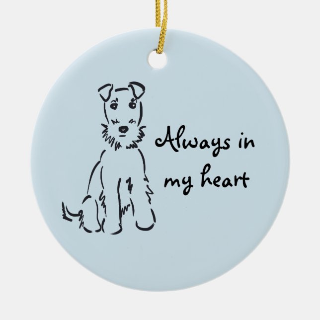 Airedale Terrier Anpassbarer Hundespeicher Keramikornament (Vorne)