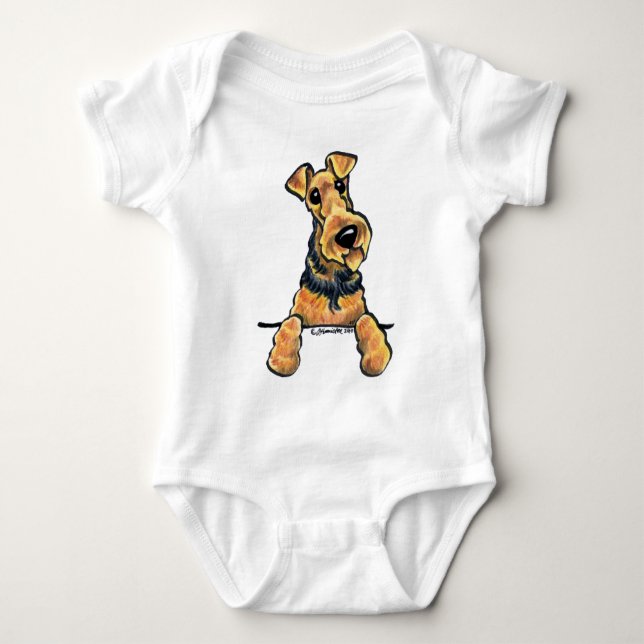 Airedale Terrier Art Baby Strampler (Vorderseite)