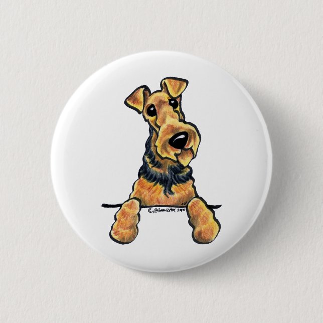 Airedale Terrier Art Button (Vorderseite)