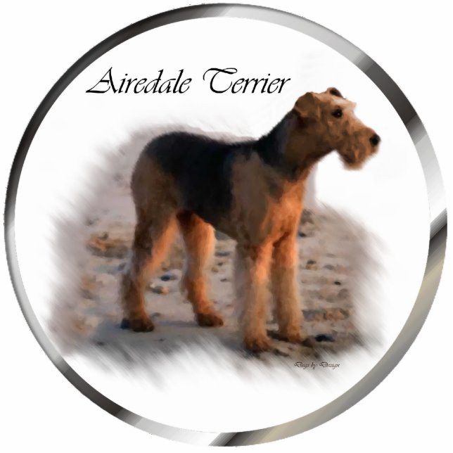 Airedale Terrier Art Fotoskulptur Ornament (Vorne)