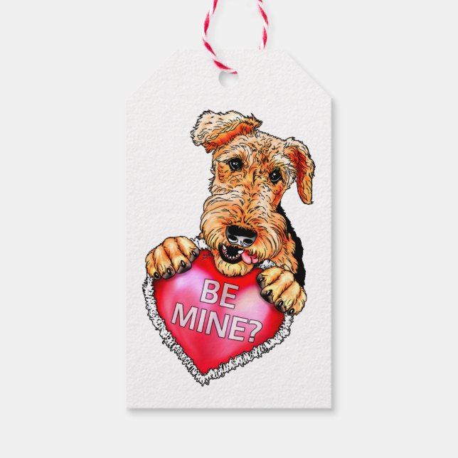 Airedale Terrier Be Mine Geschenkanhänger (Rückseite)