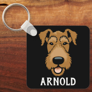 Airedale Terrier Benutzerdefinierter Dogenname Per Schlüsselanhänger
