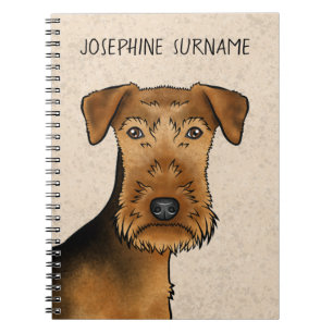 Airedale Terrier Bingley Terrier Dog Kopf und Text Notizblock
