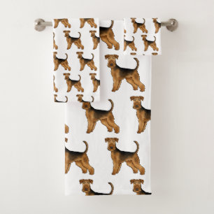 Airedale Terrier Bingley Terrier Niedliches Dog Pa Badhandtuch Set