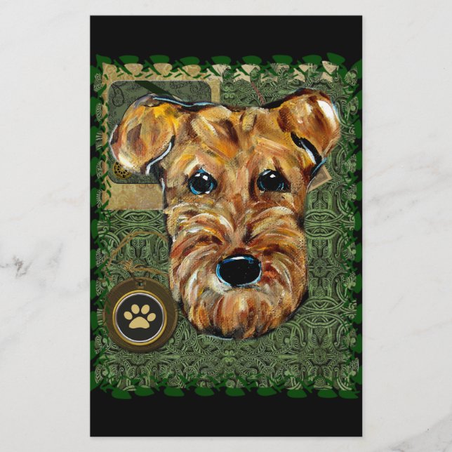 AIREDALE TERRIER BRIEFPAPIER (Vorderseite)