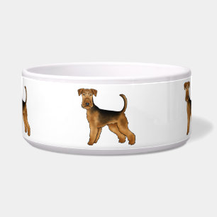 Airedale Terrier Cartoon Bingley Terrier Süßer Hun Napf