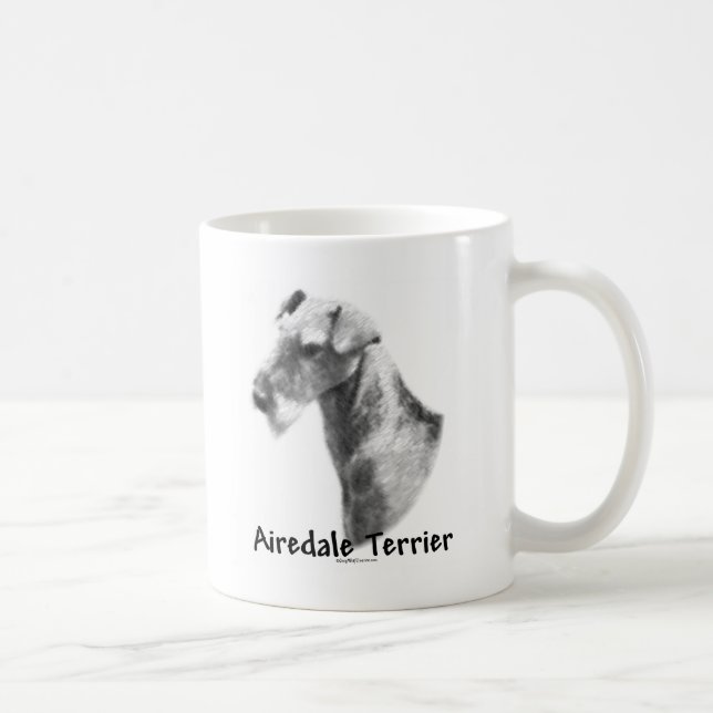 Airedale Terrier Charcoal Kaffeetasse (Rechts)