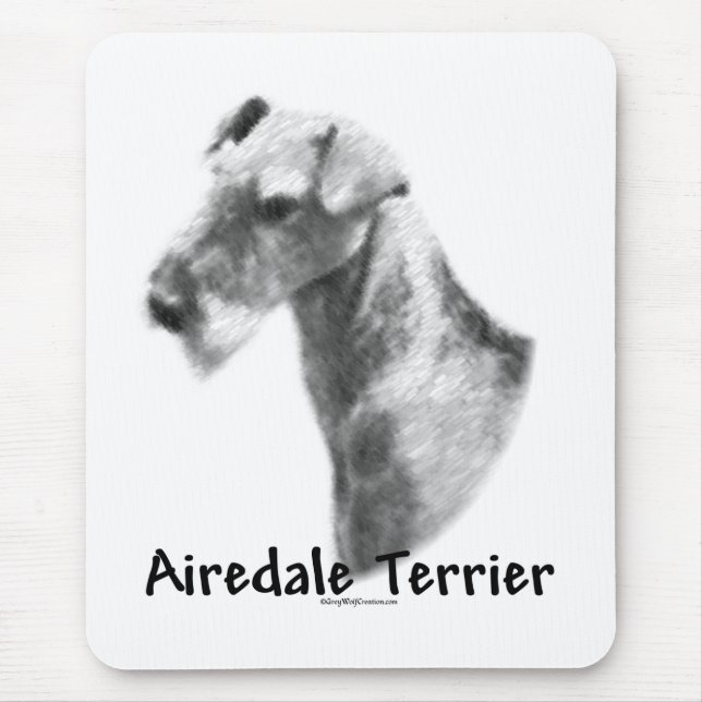 Airedale Terrier Charcoal Mousepad (Vorne)