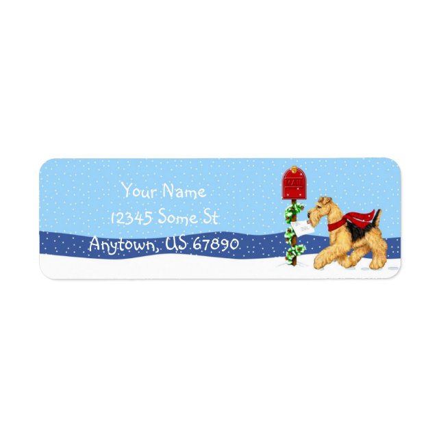 Airedale Terrier Christmas Dale Mail Labels (Vorne)