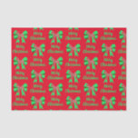 Airedale Terrier Christmas Dog & Green Bow Seidenpapier<br><div class="desc">Airedale Terrier Hund Silhouette in mit rotem Weihnachtspapier. Personalisieren Sie mit dem Namen unter dem frohen Weihnachten oder fügen Sie einfach glückliche neue Jahr. Verwöhnen Sie Ihren Nachwuchs mit Ihrer Lieblingsrasse und dem grünen Bogen auf rotem Papiertaschentuch.</div>