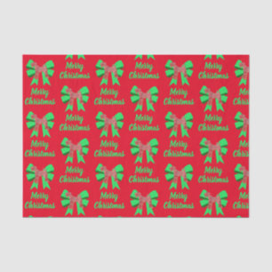 Airedale Terrier Christmas Dog & Green Bow Seidenpapier