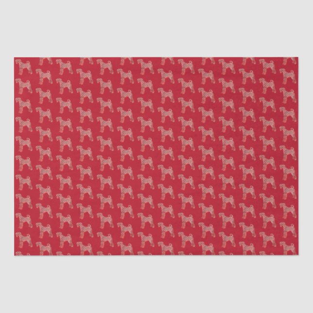 Airedale Terrier Christmas Dog Silhouette Red Seidenpapier (Vorderseite)
