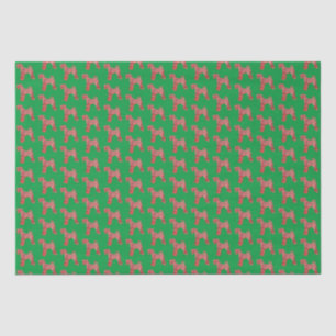 Airedale Terrier Christmas Hund Silhouette Green Seidenpapier