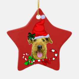 Airedale Terrier Christmas Keramik Ornament