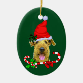 Airedale Terrier Christmas Keramik Ornament