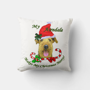 Airedale Terrier Christmas Merry Kissen