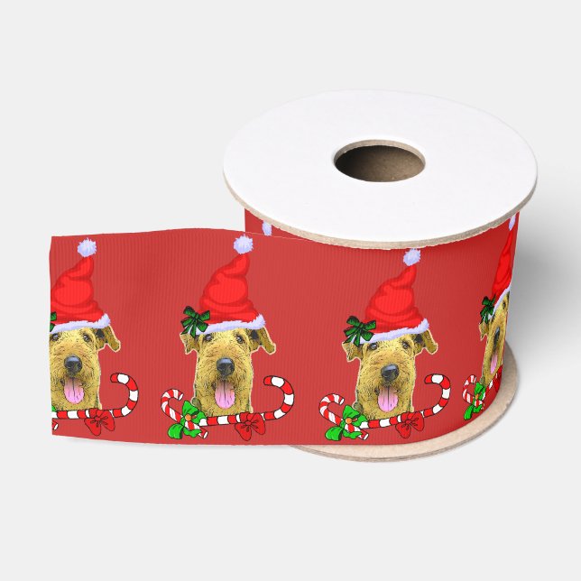Airedale Terrier Christmas Merry Ripsband (Spule)