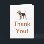 Airedale Terrier Dankeskarte<br><div class="desc">Viele unserer Airedale Terrier Produkte können mit Namen,  Daten,  Clubs etc. personalisiert werden. Sie machen großartige Geschenke und großartige Tombolen und Spendensammelartikel für Ihren Club oder Ihre Rettung.</div>