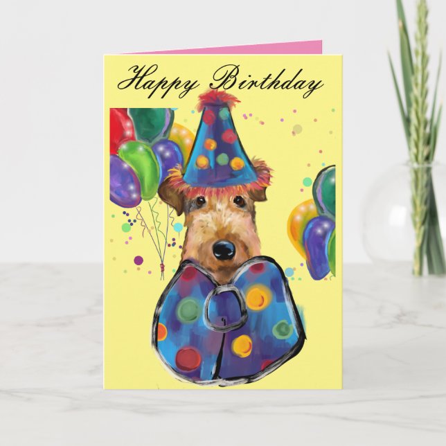 AIREDALE TERRIER DANKESKARTE (Vorderseite)