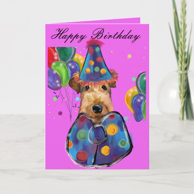 AIREDALE TERRIER DANKESKARTE (Vorderseite)