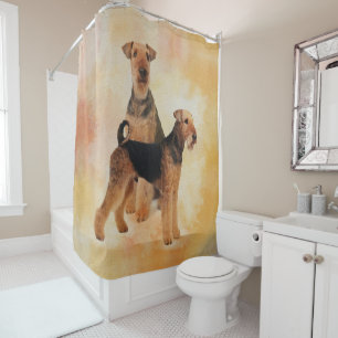 Airedale-Terrier-Digital-Kunst Duschvorhang
