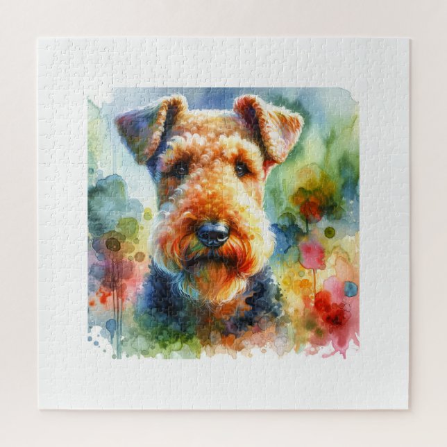 Airedale Terrier Dog 210724AREF119 - Watercolor (Vertikal)