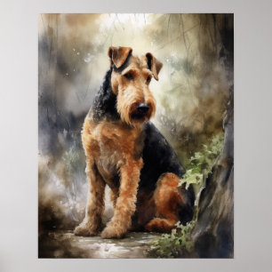 Airedale Terrier Dog Art Imprimer Poster
