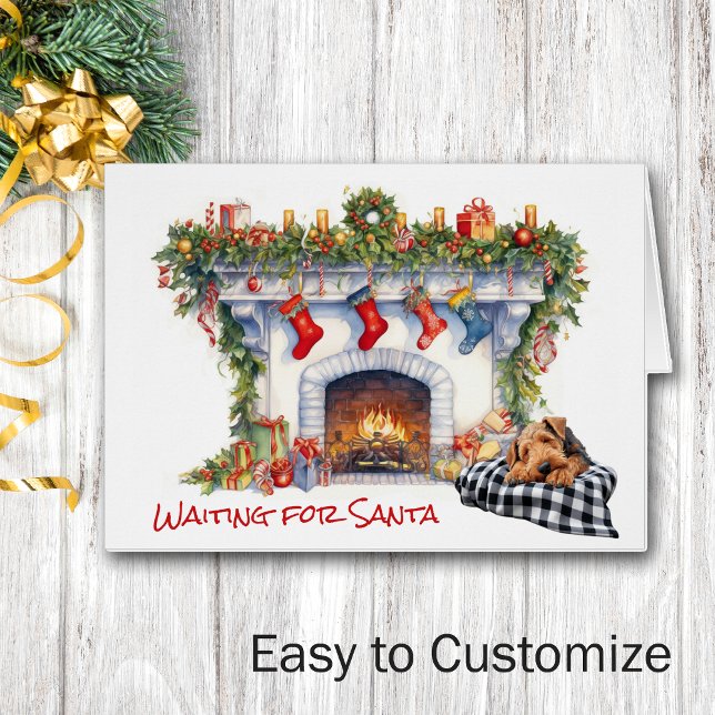 Airedale Terrier Dog attend Père Noël (Créateur téléchargé)