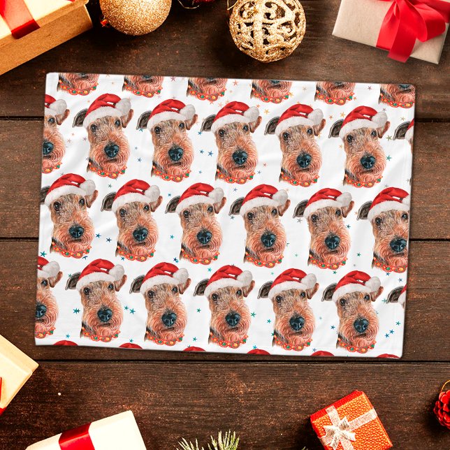 Airedale Terrier Dog Breed Christmas Fleecedecke (Von Creator hochgeladen)