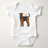 Airedale terrier dog cartoon illustration 