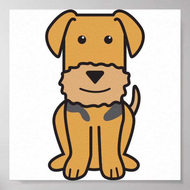 Airedale Terrier Dog Cartoon Poster (Vorne)