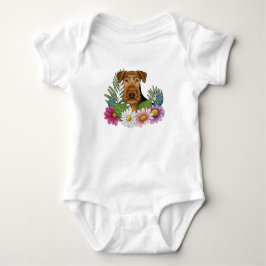 Airedale Terrier Dog Colorful Hübsche Blume Baby Strampler